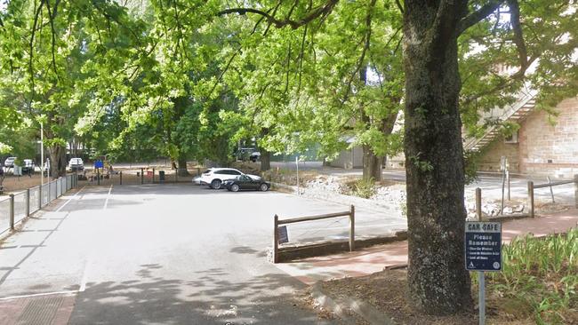 The carpark at Steamroller Park, in Stirling.