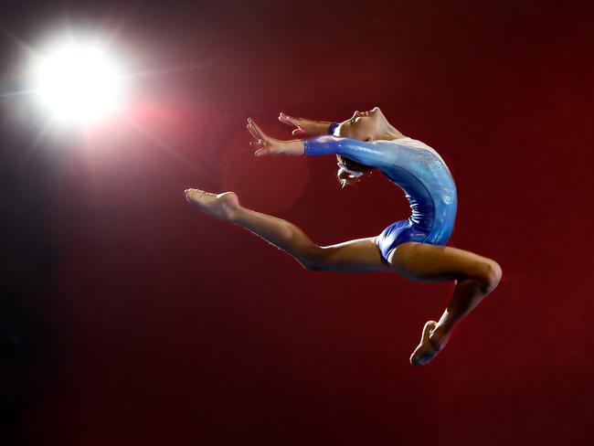 Tyarn Lees 10-years LSS Gymnast posing at the Sydney Academy of Gymnastics in Seven Hills, NSW, Australia. 4 May, 2018. Tyarn has just been named in the NSW team.(AAP IMAGE / Carmela Roche).