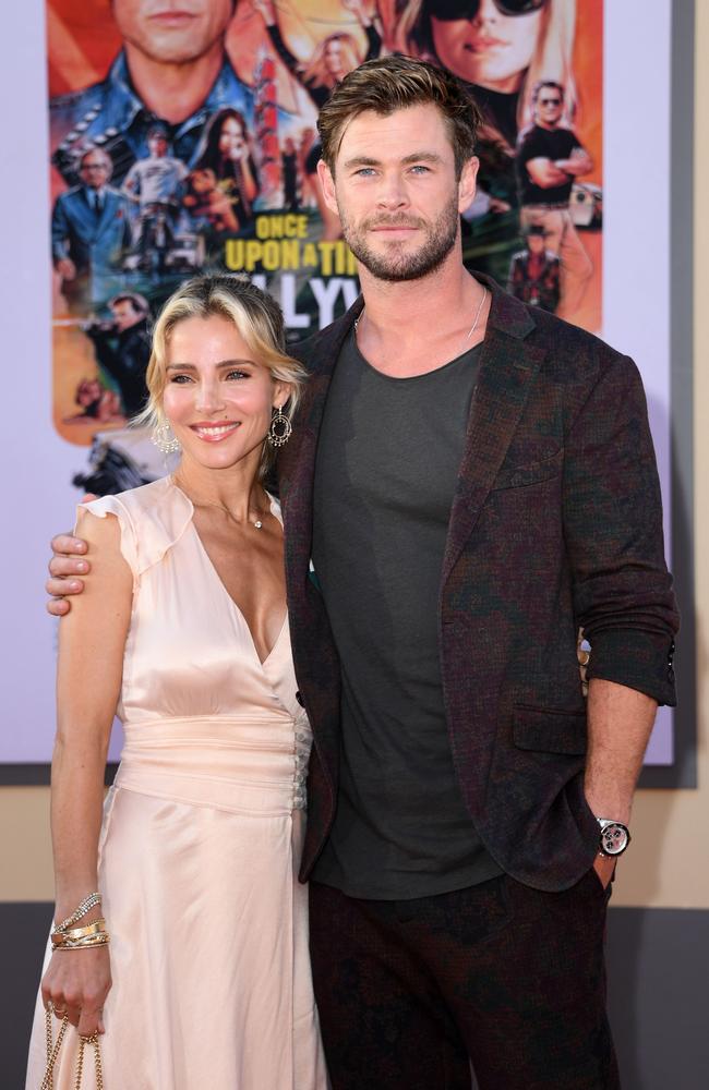 Chris Hemsworth with his wife Elsa Pataky at the Hollywood premiere of Quentin Tarantino’s Once Upon a Time ... in Hollywood.