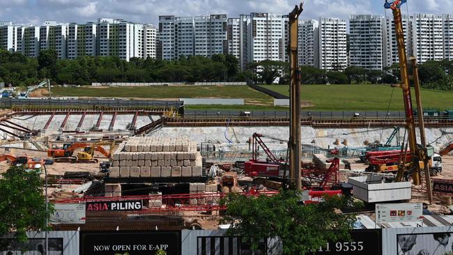 A deserted construction site in Singapore. Picture: AFP.