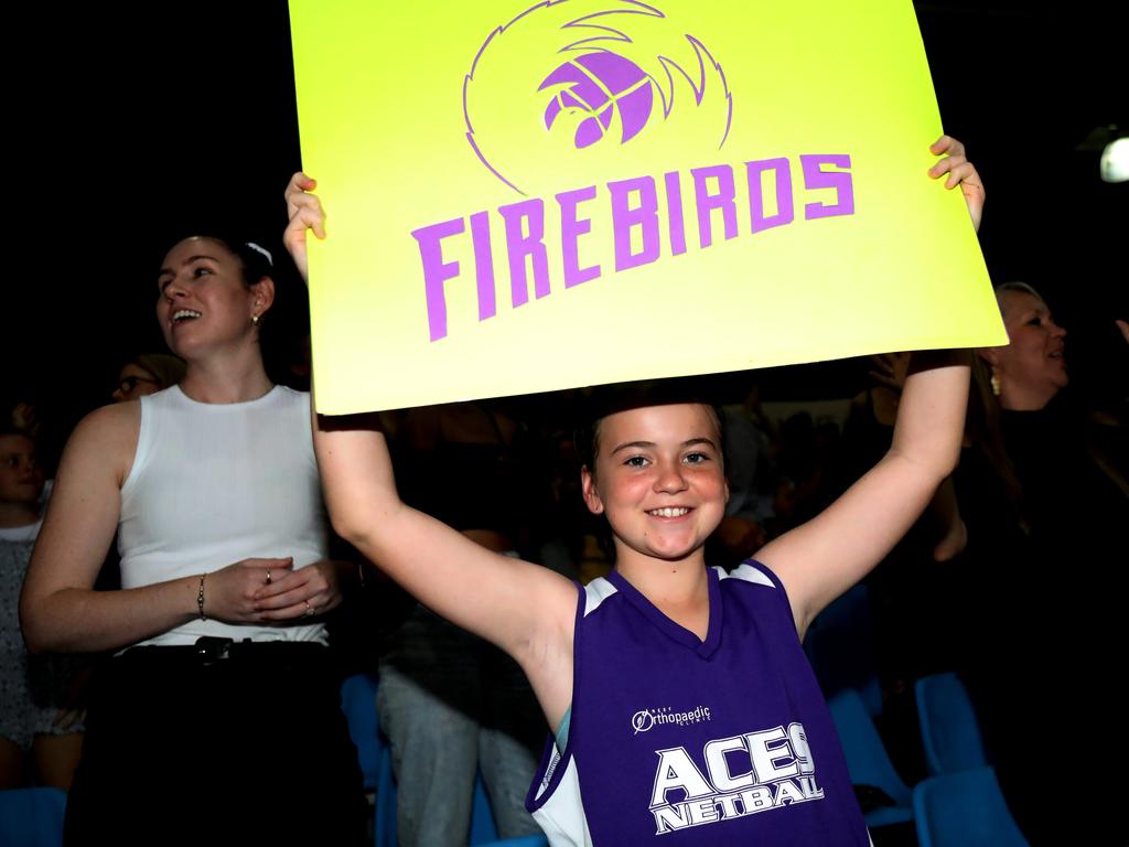 Super Netball game between Firebirds and Vixens at Cairns pop up stadium. Aleira O'Neill, 11. PICTURE: STEWART McLEAN