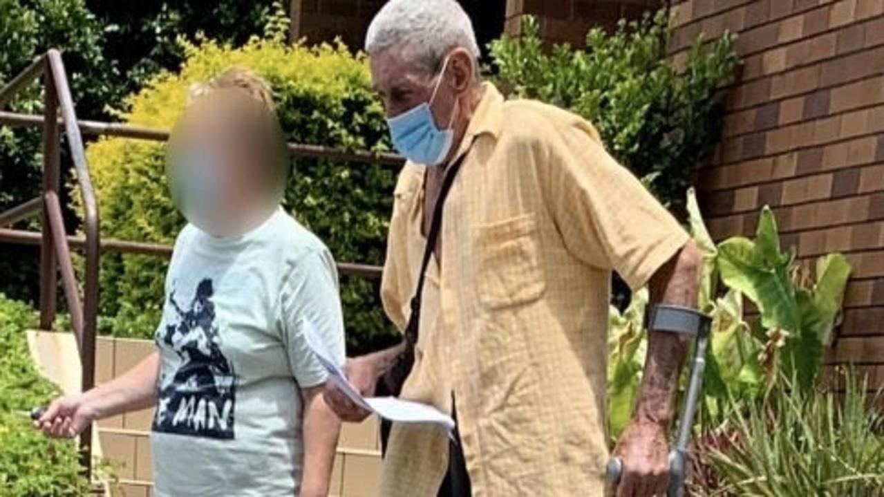 Robert George Elliott, 67, leaves Yeppoon Courthouse on January 13, 2022, with a support worker.