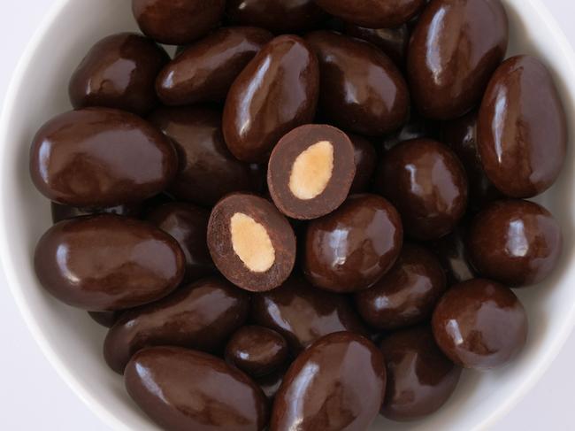 Almonds covered in dark chocolate have been ranked as one of the healthiest sweet snacks.