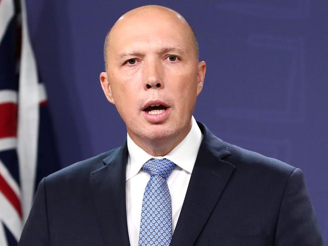 SYDNEY, AUSTRALIA - NOVEMBER 22: Home Affairs Peter Dutton speaks during a press conference on November 22, 2018 in Sydney, Australia. The Federal Government is considering changes to allow Australian-born extremists to be stripped of their citizenship if they are entitled to citizenship in another country. (Photo by Cameron Spencer/Getty Images)