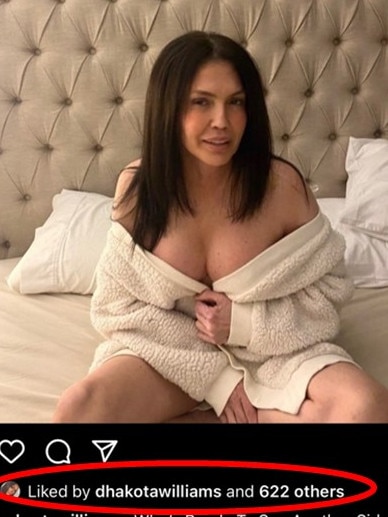 Roberta Williams' daughter Dhakota liked her mother's post where she announced her OnlyFans account. Picture: Instagram / Rebecca Williams