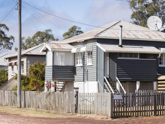 Houses at Allies Creek, 76 km south of Mundubbera, which was built for the  workers at the sawmill that closed in 2008. The whole town is now up for sale for $500,000. Photo Lachie Millard