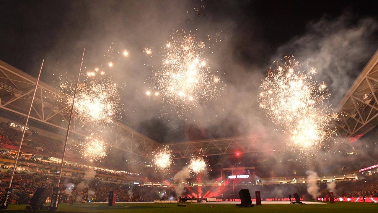 Suncorp Stadium is seen during the pre-game entertainment before Game 1 of the 2019 State of Origin series between the Queensland Maroons and the New South Wales Blues at Suncorp Stadium in Brisbane, Wednesday, June 5, 2019. (AAP Image/Darren England) NO ARCHIVING, EDITORIAL USE ONLY