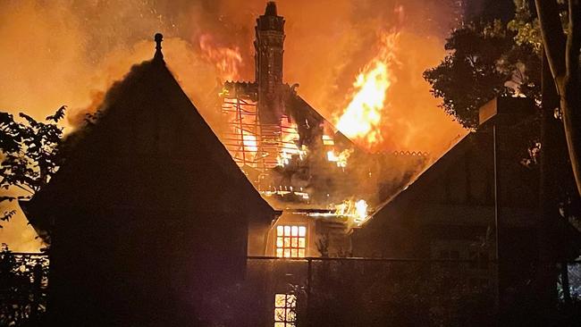 Shenley Croft in Canterbury up in flames.