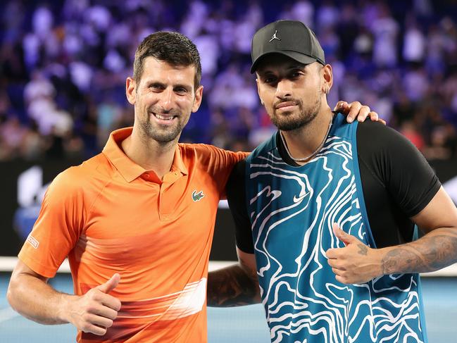 Nick Kyrgios said Novak Djokovic’s reassurance told him his comeback was on track. Picture: Mark Stewart