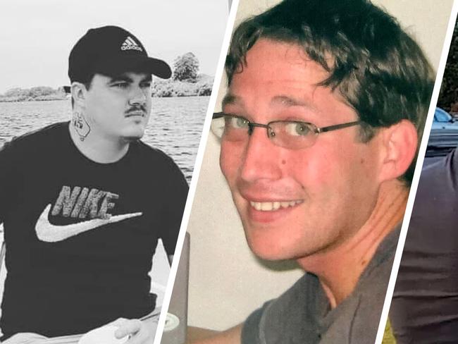 A verdict has been ruled on the death of Aaron Marks (centre) with Bradley Presbury (left) and Justin Anderson sentenced. Images on the right show the duo's initial arrest by NSW Police.