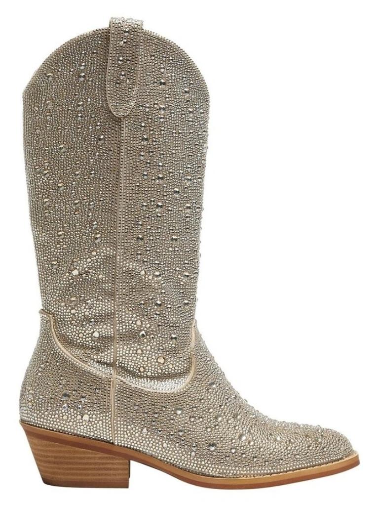 Ravella Parton Western Boots in Soft Gold Rhinestone. Picture: Myer.