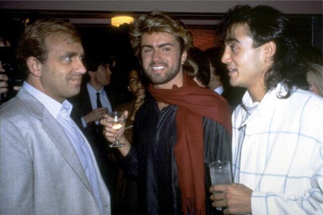 Simon-Napier Bell (left) launched George Michael and Andrew Ridgeley to fame as Wham! Picture: Supplied