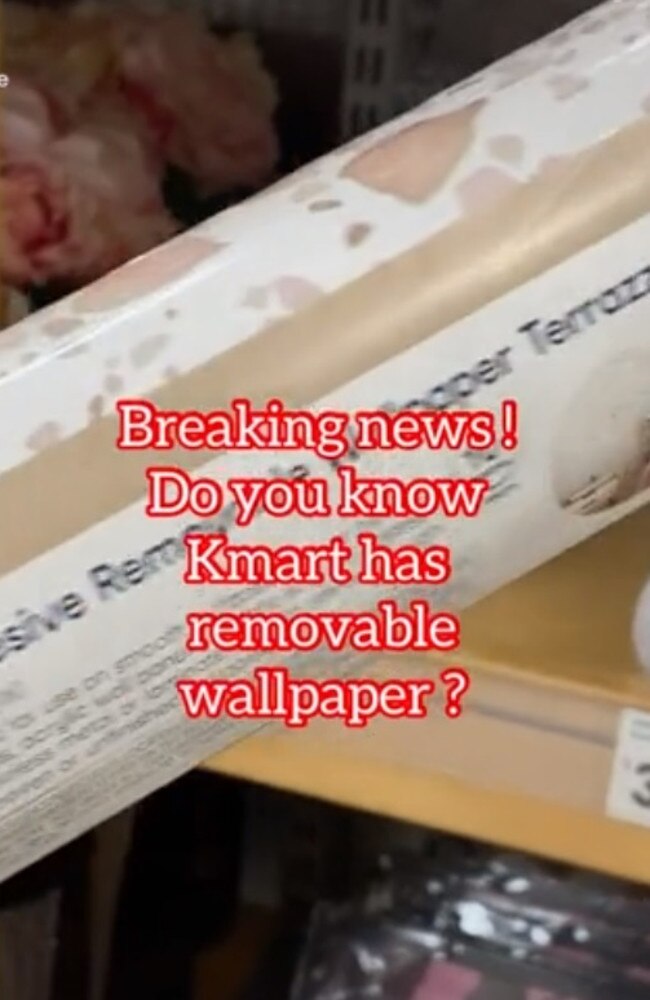 Kmart shoppers have discovered a range of new, removable wallpapers. Picture: TikTok/livenaturallyhandmade