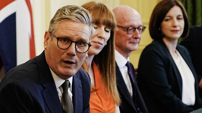 LONDON, UNITED KINGDOM - JULY 6:  British Prime Minister Keir Starmer chairs the first meeting of his cabinet in 10 Downing Street on July 6, 2024 in London, England. The Labour Party won a landslide victory in the 2024 general election, ending 14 years of Conservative government. (Photo by Chris Eades-WPA Pool/Getty Images)