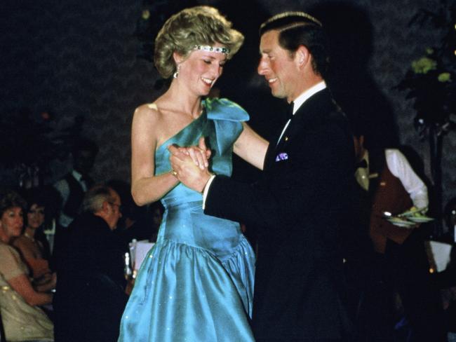 Prince Charles, Prince of Wales and Princess Diana, Princess of Wales dance together at a ball during their tour of Australia in 1985. Photo: Anwar Hussein/Getty Images