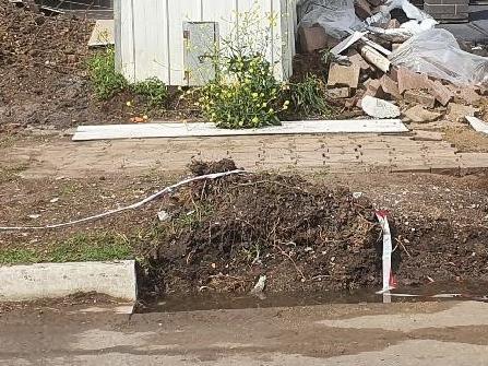 An example of damage caused to a footpath outside a new house in the TeaTree Gully council area. Picture: Tea Tree Gully Council