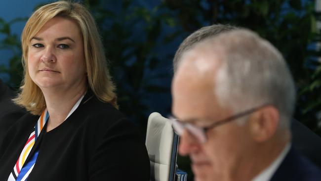 Sally Cray with PM Malcolm Turnbull at the G20 meeting in Germany,  July 2017.