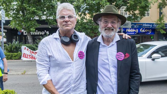 John Shipton (right) with whistleblower David McBride. Picture: NCA NewsWire / Simon Bullard