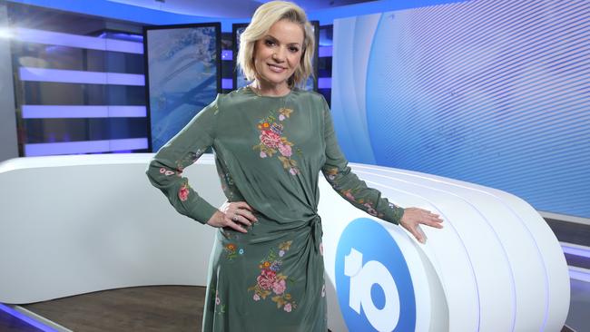 Network Ten journalist Sandra Sully on set. Picture: Britta Campion