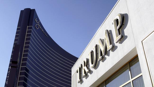 The Wynn Las Vegas resort is seen across the street from the sales plaza for the Trump International Hotel &amp; Tower Las Vegas.