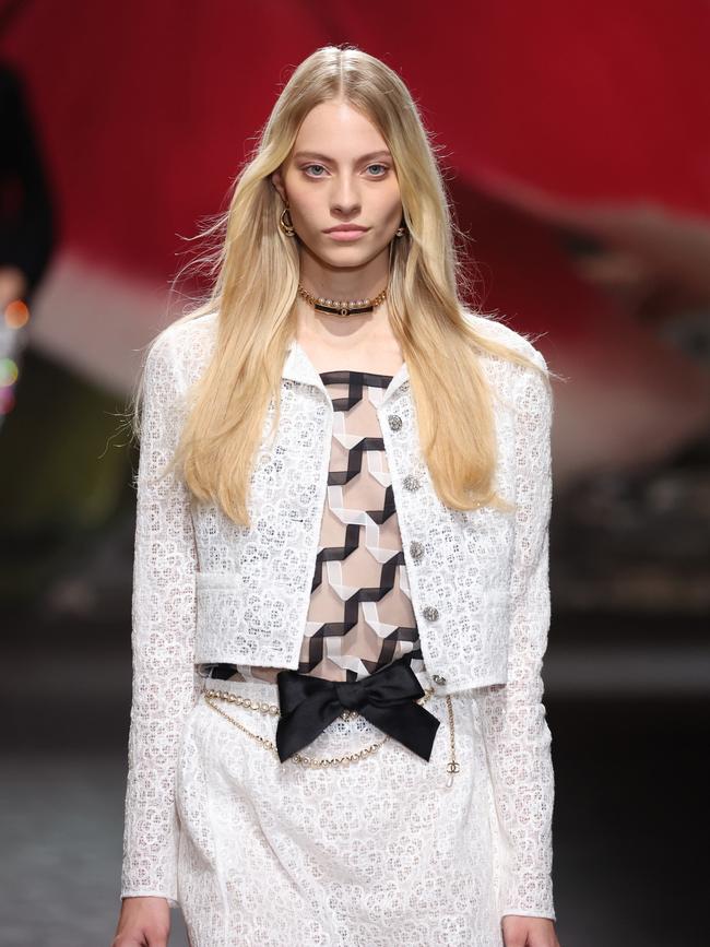 A model walks the runway during the Chanel Womenswear Spring/Summer 2024 show as part of Paris Fashion Week. Picture: Getty