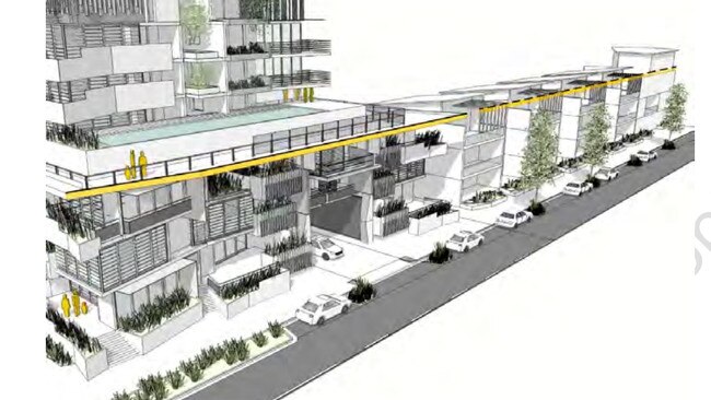 The type of medium rise buildings to be built around light rail in urban areas on the Gold Coast.