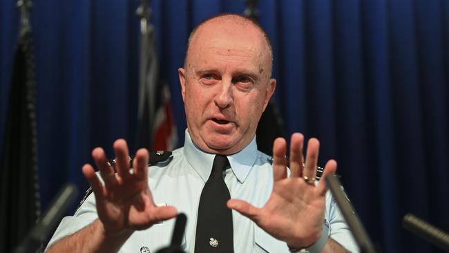 Acting AFP Commissioner Neil Gaughan speaks to the media in Canberra today. Picture: Lukas Coch