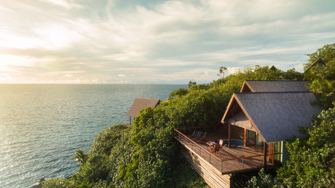 <h2><span>Royal Davui Island Resort</span></h2><p><span>Ultra-luxe, ultra-bougie, ultra-sophisticated. All the ultras. With a maximum of 32 guests and a strict adults-only policy, this place has seen more engagements than JLo. The inclusions here are breakfast, lunch and dinner, a weekly kava ceremony, the unusual touch of home-made banana bread on arrival, nightly sunset canapes, round-trip seaplane and speedboat transfers for stays of more than seven nights, an outer reef snorkelling experience for stays of more than five nights and one 60-minute massage per adult for stays of five or more nights.</span></p><p class="button-common"><a title="https://luxuryescapes.sjv.io/c/1325532/1936432/23356?subId1=ESC--evergreen--&amp;u=https%3A%2F%2Fluxuryescapes.com%2Fau%2Foffer%2Froyal-davui-island-resort-fiji%2F0062y000006CVtMAAW" href="https://luxuryescapes.sjv.io/c/1325532/1936432/23356?subId1=ESC--evergreen--&amp;u=https%3A%2F%2Fluxuryescapes.com%2Fau%2Foffer%2Froyal-davui-island-resort-fiji%2F0062y000006CVtMAAW" target="_blank" data-cta="https://luxuryescapes.sjv.io/c/1325532/1936432/23356?subId1=ESC--evergreen--&amp;u=https%3A%2F%2Fluxuryescapes.com%2Fau%2Foffer%2Froyal-davui-island-resort-fiji%2F0062y000006CVtMAAW" data-editable="true">Book here</a></p>