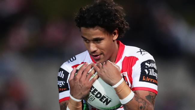 SYDNEY, AUSTRALIA - AUGUST 24: Tristan Sailor of the Dragons warms up during the round 23 NRL match between the St George Illawarra Dragons and the Sydney Roosters at Jubilee Stadium on August 24, 2019 in Sydney, Australia. (Photo by Matt King/Getty Images)