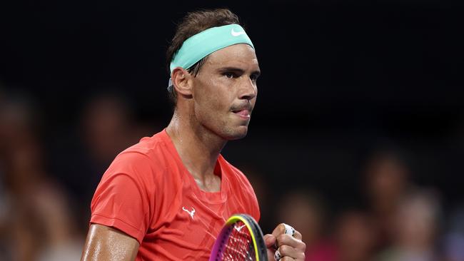 Rafael Nadal has fired a warning shot to his rivals at the Brisbane International, demolishing hometown hero Jason Kubler. Picture: Getty Images