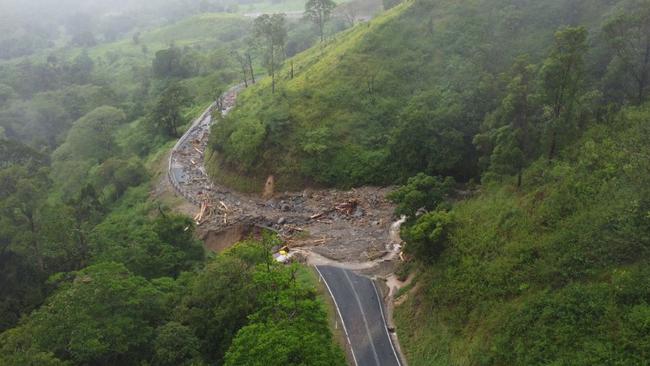 Mackay-Eungella Road remains closed in both directions on Eungella Range due to extensive damage caused by heavy rainfall.