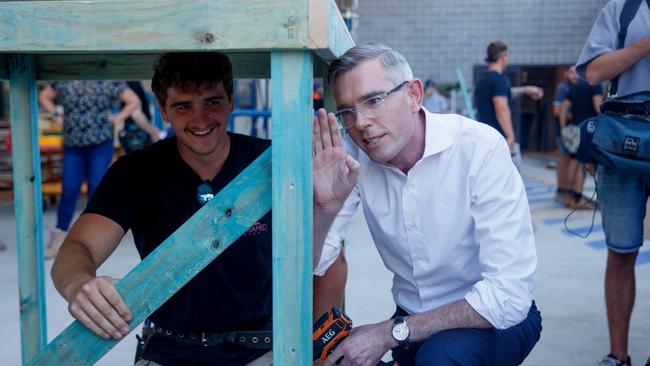 Premier Dominic Perrottet on the campaign trail this week at a Sydnet TAFE. Picture: NCA NewsWire/Nikki Short