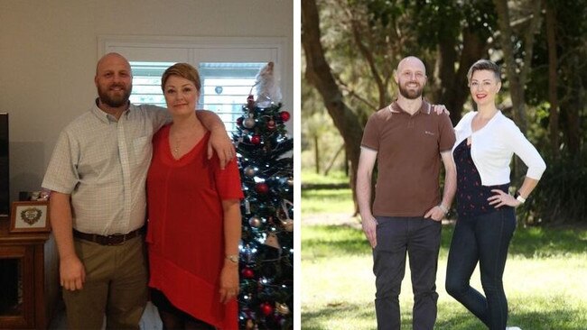 Before and after shots of Tammy and Daniel Capper who have lost an incredible 54kg between them.