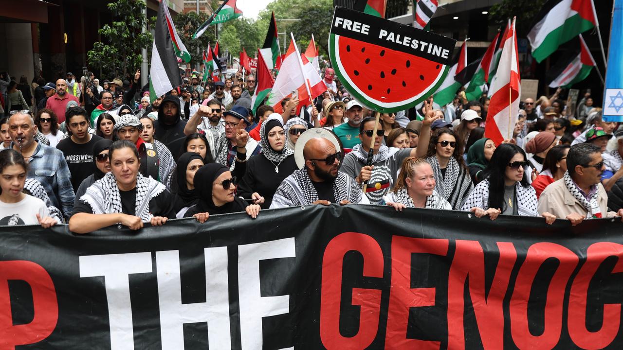 Pro-Palestinian protesters in Sydney. Picture: Damian Shaw/NewsWire