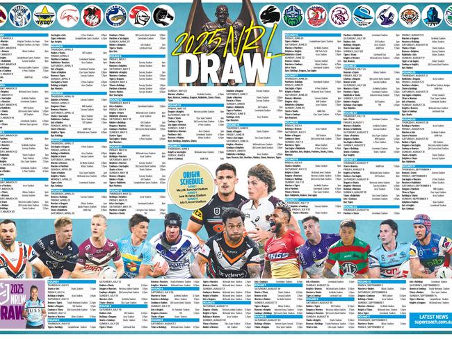 Download your 2025 full NRL and club-by-club draw posters