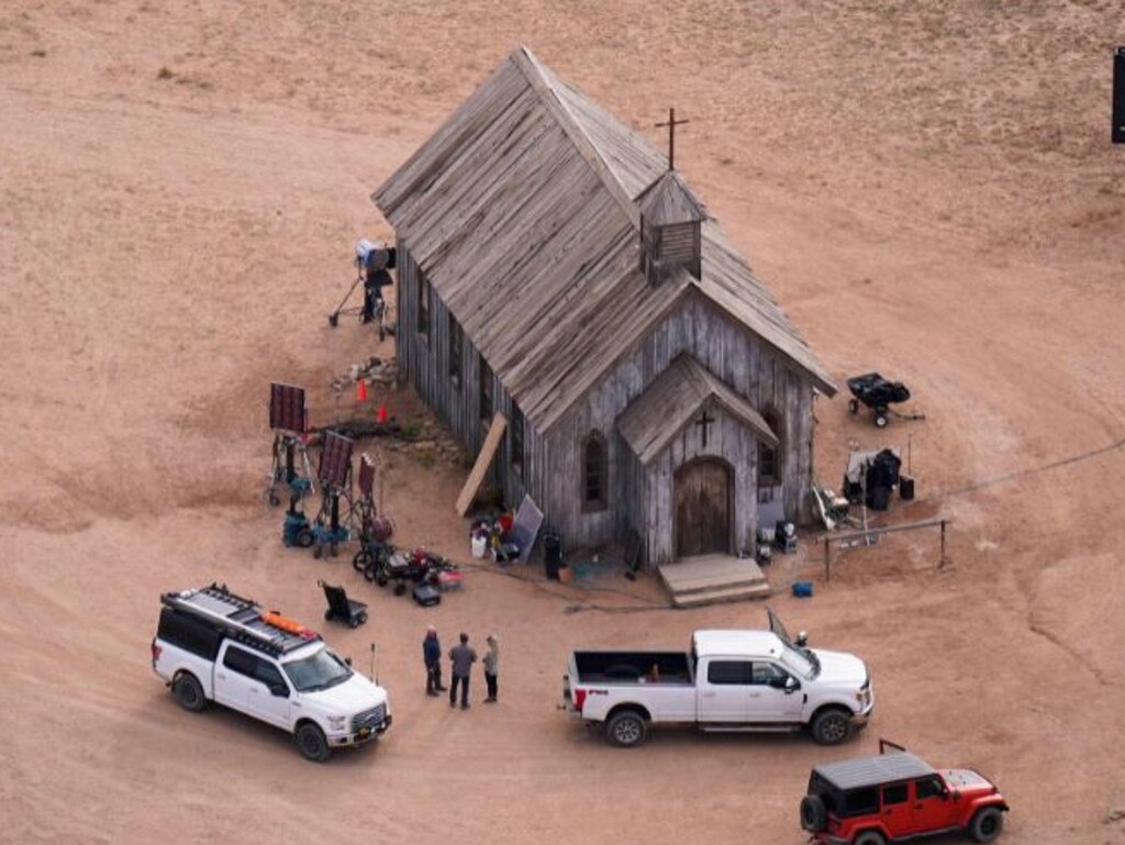 The movie set church where Halyna Hutchins was killed. Picture: AP