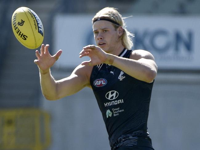 Tom De Koning relished being Carlton’s No. 1 ruck last year. Picture: Andrew Henshaw