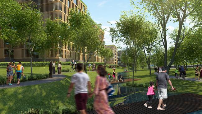 More than 5000sq m of sports playing fields are also included in the masterplan.