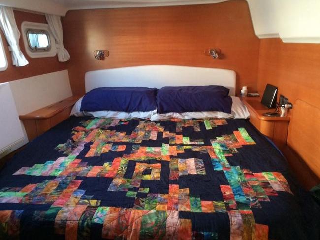 A bedroom inside Nikolic’s yacht.