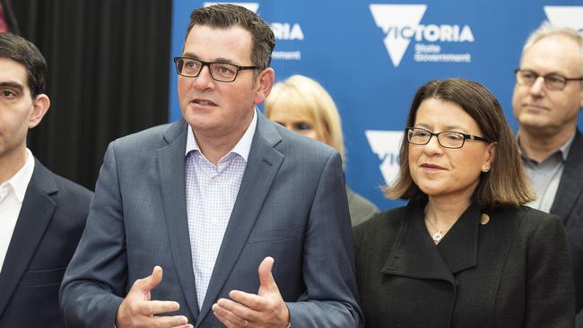 Victorian Premier Daniel Andrews and Minister for Health Jenny Mikakos. Picture: AAP