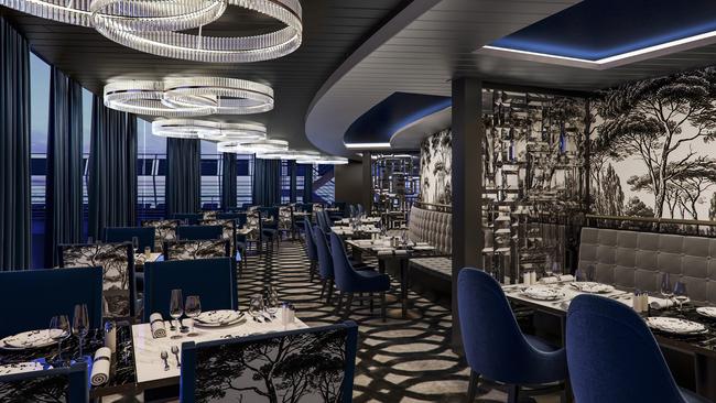 A rendering of Luke Mangan's Salt Grill, to feature aboard P&amp;O’s new Pacific Explorer.