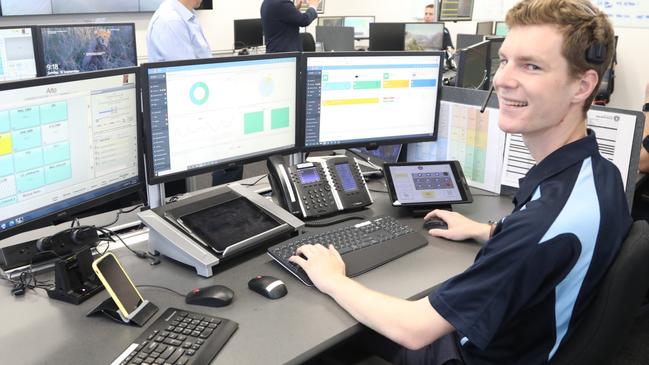 Tom Barker, an operator at Surf Life Saving NSW's new State Operations Centre at Belrose. Picture: Supplied