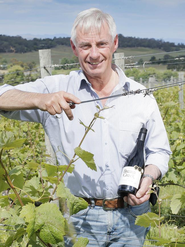 Bream Creek owner Fred Peacock at his vineyard. Picture: MATHEW FARRELL