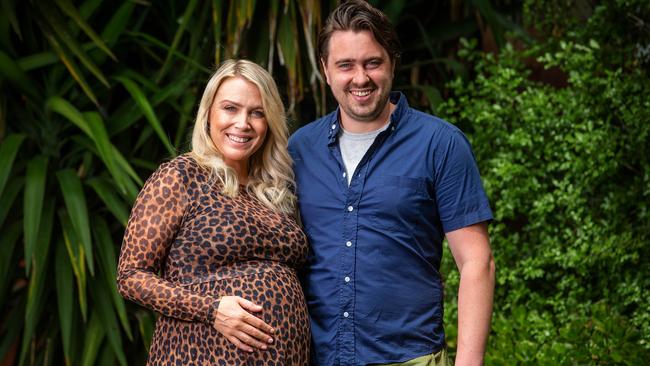 Mum-to-be Kimberley Laurie and her partner Matthew Stribley decided to try for a baby during the pandemic and are now expecting their first child. Picture: Mark Stewart