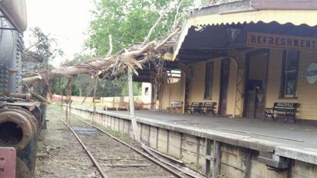 The historic Healesville Railway Station copped storm damage. Picture: Supplied