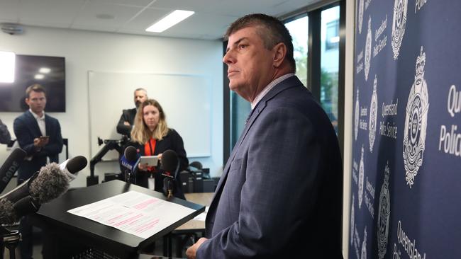 South Eastern Regional Crime Coordinator Detective Superintendent Brendan Smith, at a press conference at Surfers Paradise, appealing for more information and providing an update on the reward posted for information on the murder of Shane Bowden. Picture: Glenn Hampson.