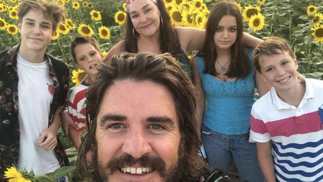 Kate Langbroek, husband Peter Lewis and children Lewis, 17, Sunday, 15, Artie, 13 and Jan, 11. Picture: Instagram.