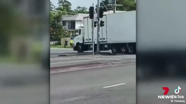 Footage of moments before truck hits toddler at Browns Plains