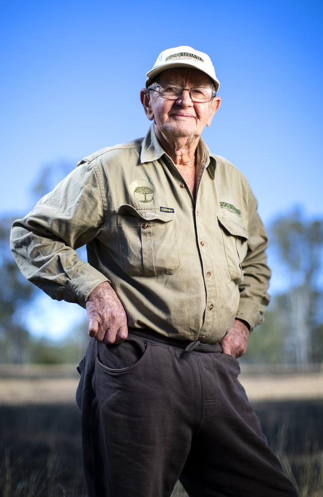 Pioneering Herpetologist and Animal Conservationist Bob Irwin at home on his property near Kingaroy. Picture: Lachie Millard