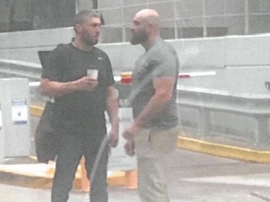 Alexandre Dubois (light coloured pants) and Hassan Alameddine standing on George Street Parramatta. Picture: ICAC.